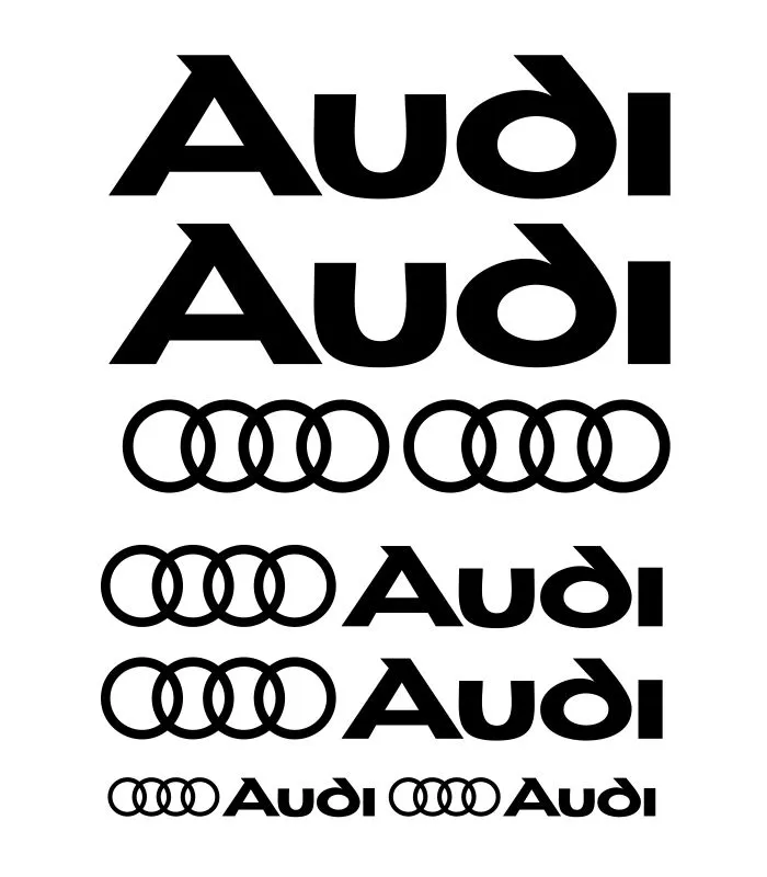 Kit de 8 stickers Audi noir
