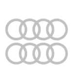 2 Stickers Audi Anneaux Argent en vinyle découpé pour voiture