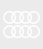 2 Stickers Audi Anneaux Blanc en vinyle découpé pour voiture