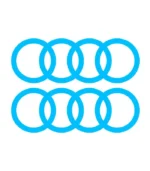 2 Stickers Audi Anneaux Bleu clair en vinyle découpé pour voiture