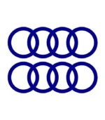 2 Stickers Audi Anneaux Bleu foncé en vinyle découpé pour voiture
