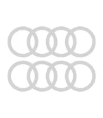 2 Stickers Audi Anneaux Gris en vinyle découpé pour voiture