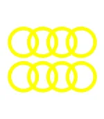 2 Stickers Audi Anneaux Jaune en vinyle découpé pour voiture