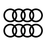 2 Stickers Audi Anneaux Noir en vinyle découpé pour voiture