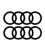 2 Stickers Audi Anneaux Noir en vinyle découpé pour voiture
