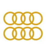 2 Stickers Audi Anneaux Or en vinyle découpé pour voiture