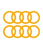 2 Stickers Audi Anneaux Orange en vinyle découpé pour voiture