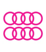 2 Stickers Audi Anneaux Rose en vinyle découpé pour voiture