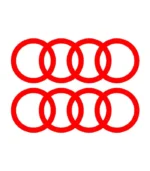 2 Stickers Audi Anneaux Rouge en vinyle découpé pour voiture