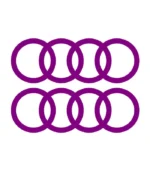 2 Stickers Audi Anneaux violet en vinyle découpé pour voiture