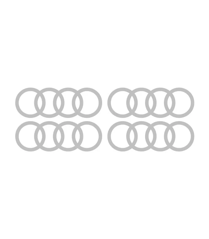 4 Stickers Logo Audi Argent pour voiture