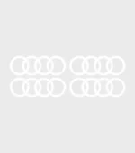 4 Stickers Logo Audi Blanc pour voiture