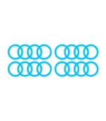 4 Stickers Logo Audi Bleu clair pour voiture