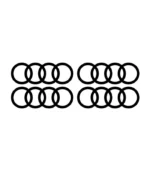 4 Stickers Logo Audi Noir pour voiture