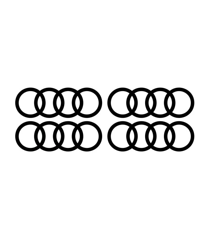 4 Stickers Logo Audi Noir pour voiture