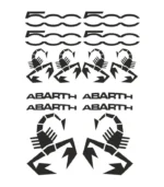 Kit de 14 Stickers Fiat Abarth pour voiture