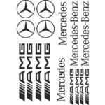 Kit de 16 stickers Mercedes-Benz pour voiture