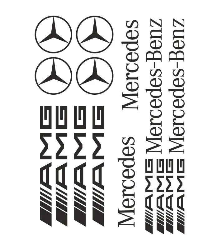 Kit de 16 stickers Mercedes-Benz pour voiture