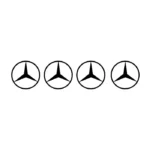 4 stickers logo Mercedes-Benz adhésifs pour voiture