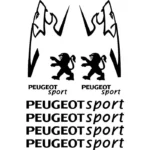 Kit de 10 stickers Peugeot Sport pour personnaliser votre véhicule.
