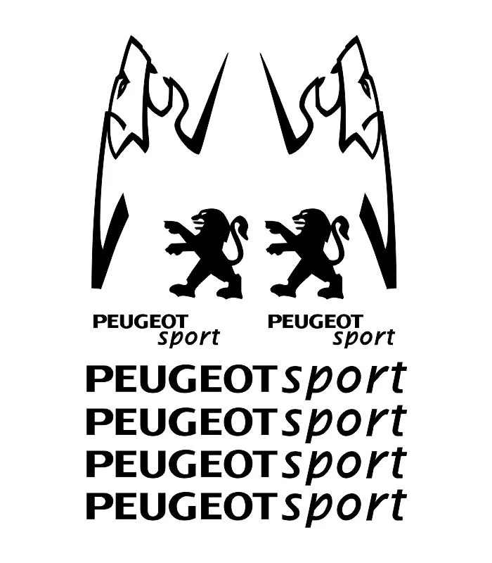 Kit de 10 stickers Peugeot Sport pour personnaliser votre véhicule.