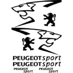 Kit de 8 stickers Peugeot Sport découpés à la forme pour voiture