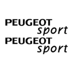 Lot de 2 stickers Peugeot Sport pour une décoration automobile sportive.