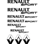 Kit de 10 stickers Renault Sport pour voiture