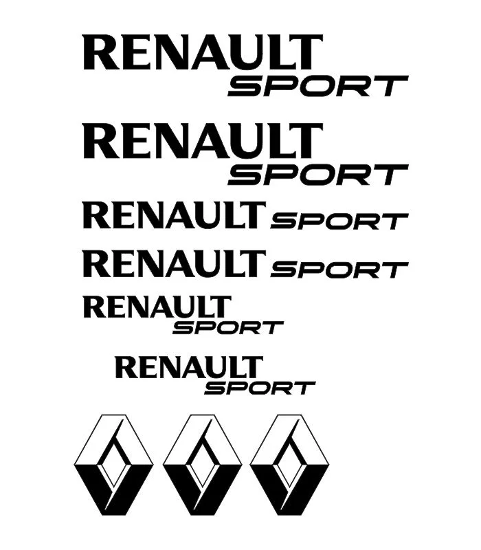 Kit de 10 stickers Renault Sport pour voiture