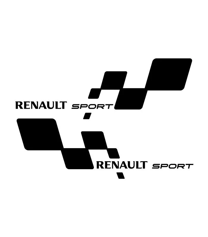 2 stickers bas de caisse Renault Sport pour personnalisation automobile