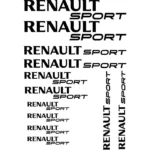 Kit de 12 stickers Renault Sport pour personnalisation automobile
