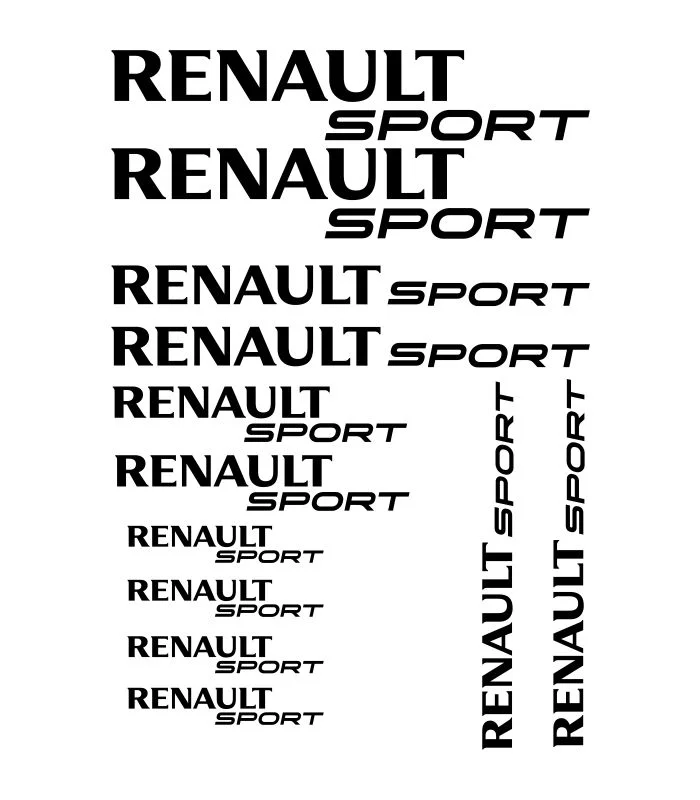 Kit de 12 stickers Renault Sport pour personnalisation automobile