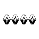 Lot de 4 stickers logo Renault découpés pour voiture