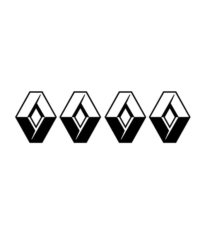 Lot de 4 stickers logo Renault découpés pour voiture
