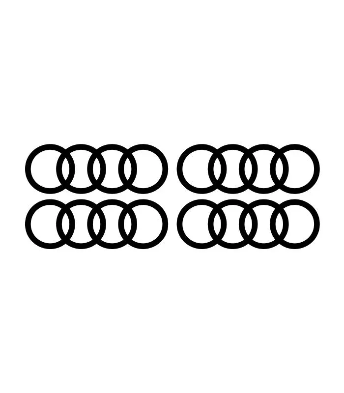 4 Stickers Logo Audi Noir pour voiture