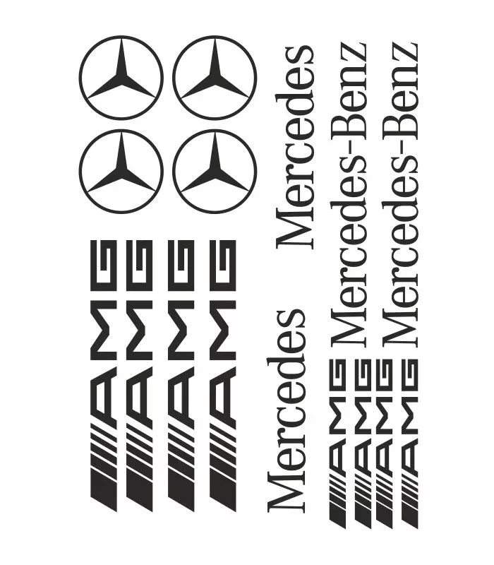 Kit de 16 stickers Mercedes-Benz pour voiture
