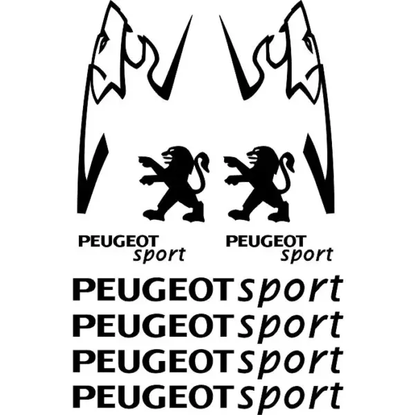 Kit de 10 stickers Peugeot Sport pour personnaliser votre véhicule.