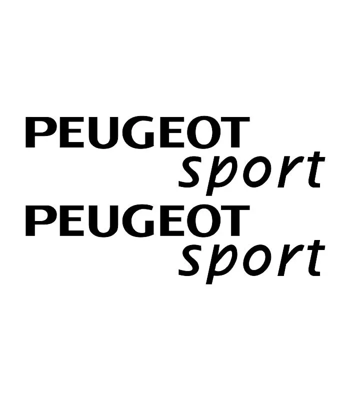 Lot de 2 stickers Peugeot Sport pour une décoration automobile sportive.