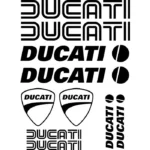 Kit de 10 stickers Ducati pour personnalisation de véhicule