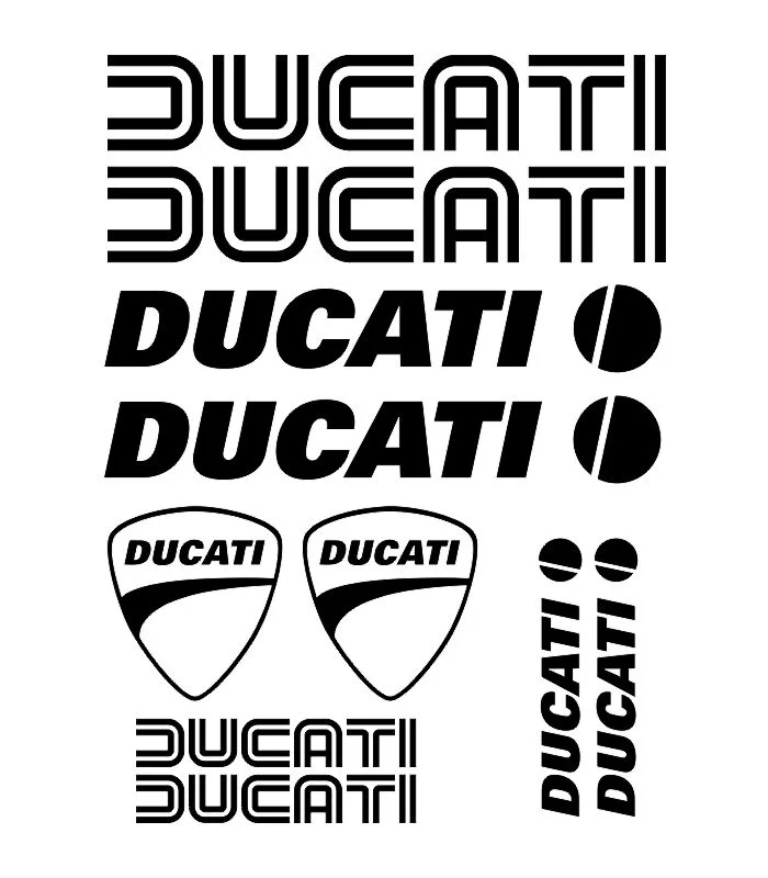 Kit de 10 stickers Ducati pour personnalisation de véhicule