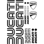 Kit de 10 stickers Ducati Monster pour personnalisation de moto