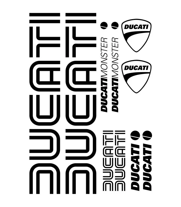 Kit de 10 stickers Ducati Monster pour personnalisation de moto
