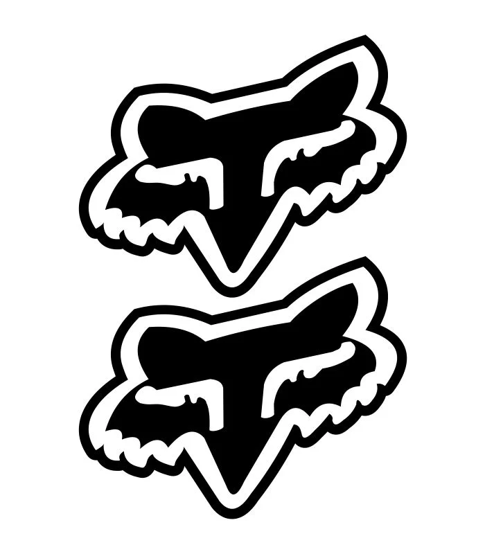 2 stickers Fox Racing pour personnalisation de moto