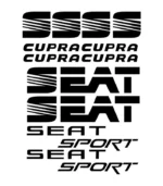 Kit de 12 stickers Seat Sport pour personnaliser une voiture