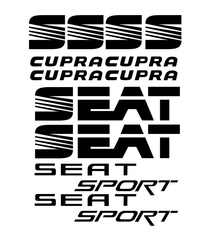 Kit de 12 stickers Seat Sport pour personnaliser une voiture
