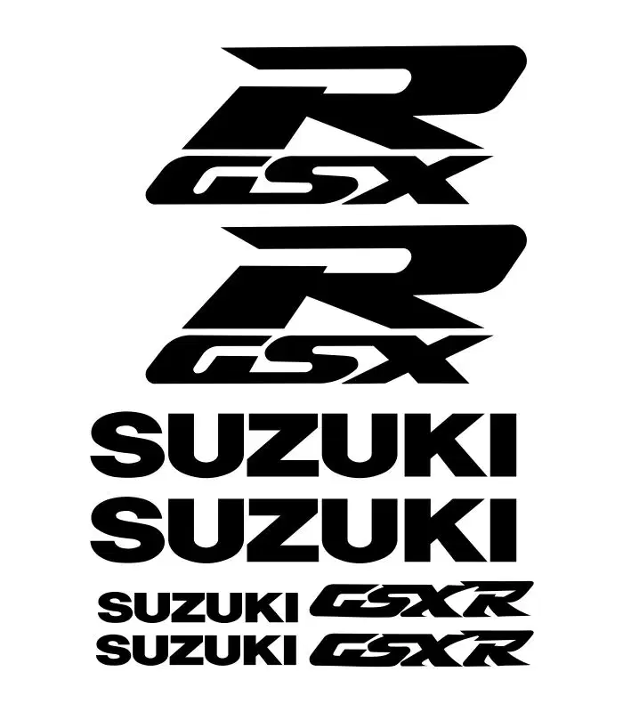 Kit de 8 stickers Suzuki GSXR pour personnalisation de moto.