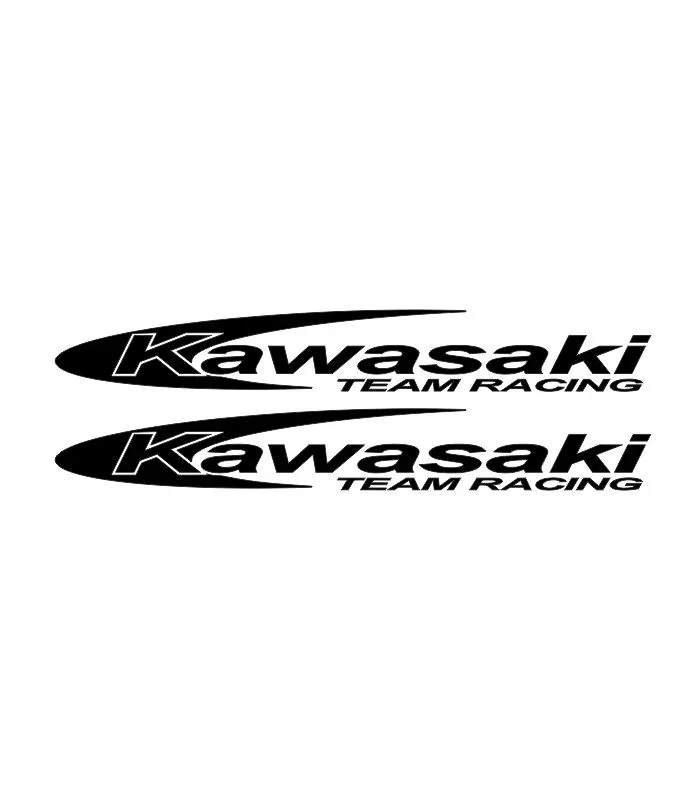 2 Stickers Kawasaki Team Racing pour personnalisation de moto